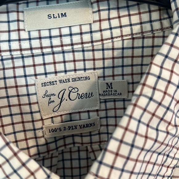NWT J Crew 100’s 2-Ply Yarns Slim Button Down sz M - Picture 3 of 6